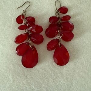 Elegant Red Dangle Earrings